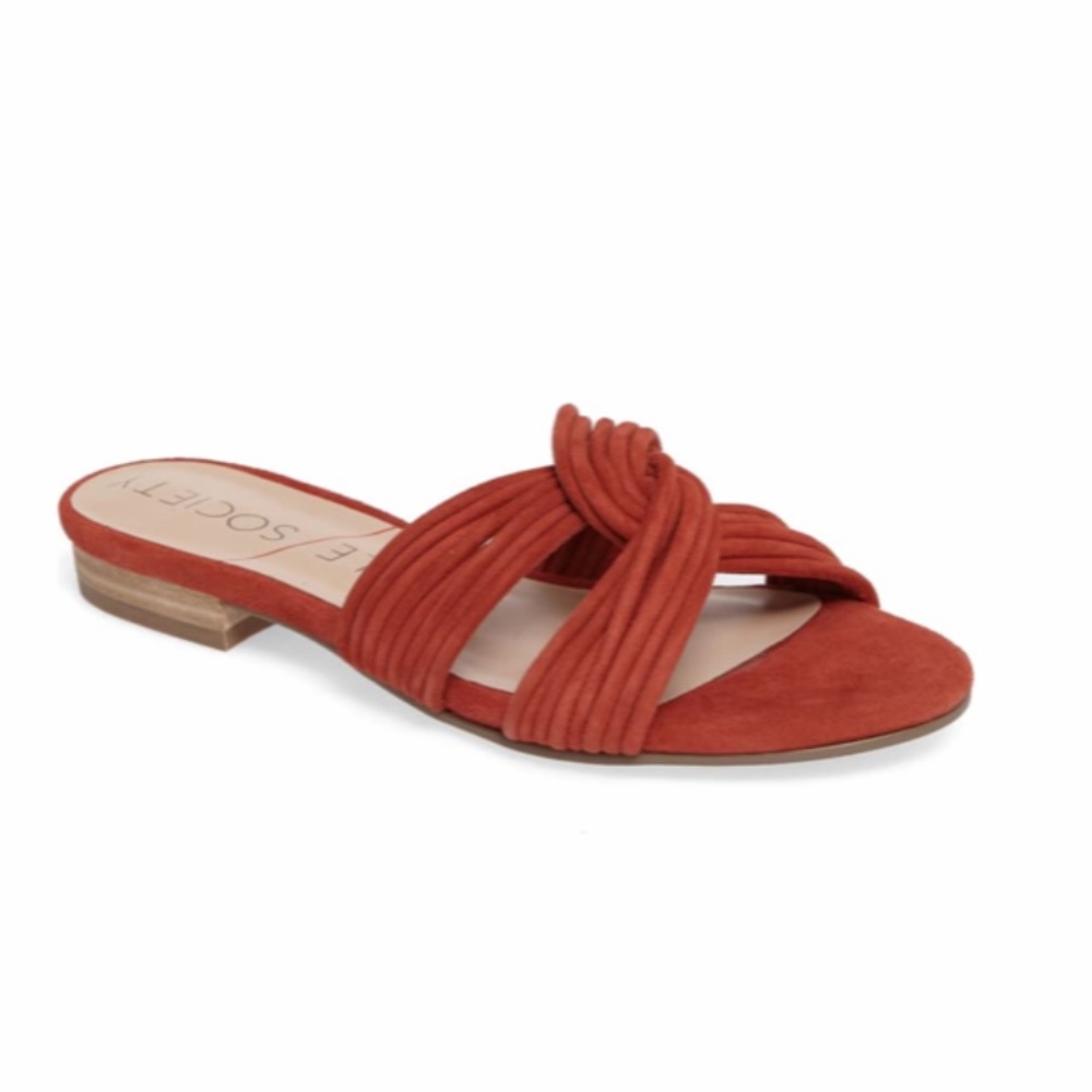 Sole Society Dahlia flat slide sandals.